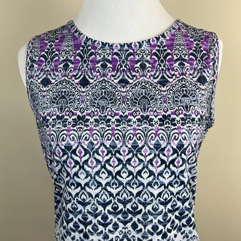 Athleta Printed Muscle Up Tank Top Womens Small Athleisure‎ Yoga Casual Jersey S